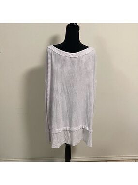 Free People We the Free North Shore Thermal waffle knit Tunic White Size Medium